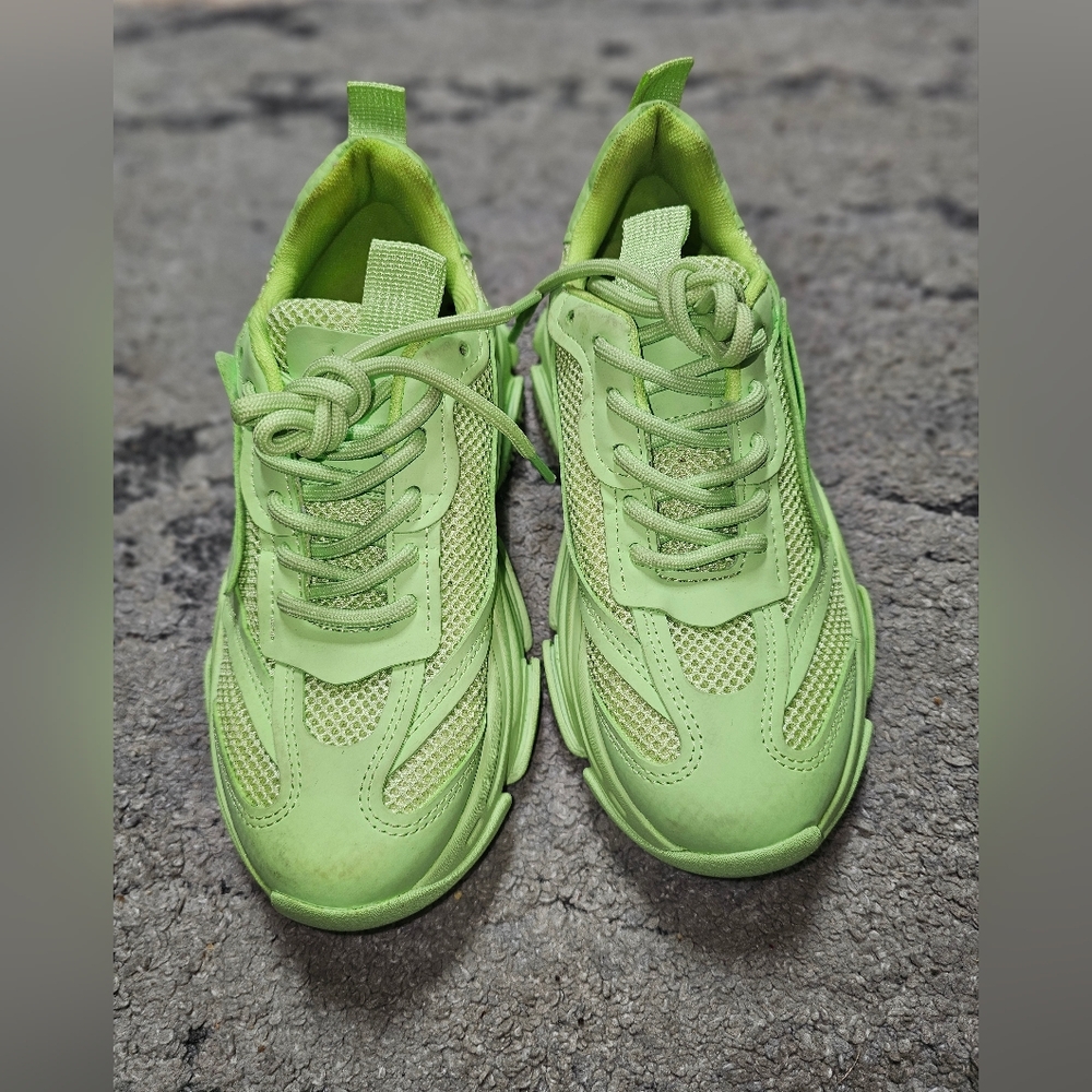 Steve Madden Possession Green Sneakers Size 6.5 - Picture 3 of 6